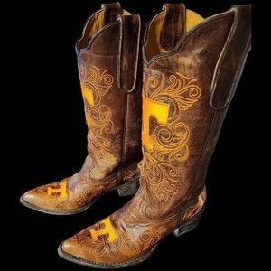 RARE University Of Tennessee Vols Women's Cowgirl Boots Size 7 Leather GameDay
